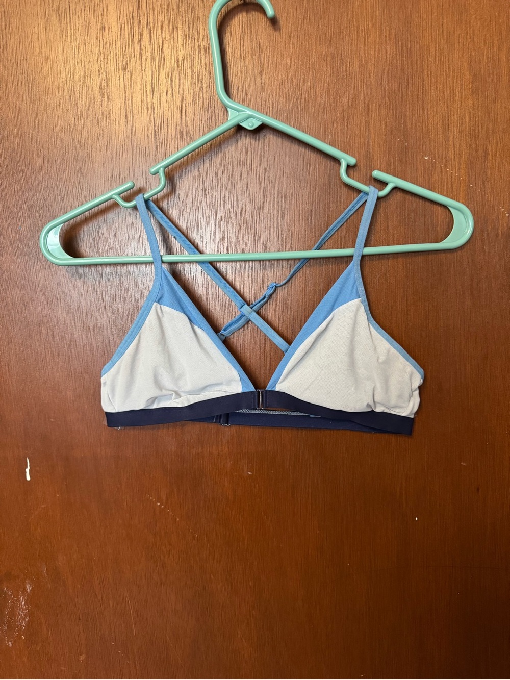 aerie Light Blue, White & Navy Triangle Bralette